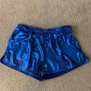 Royal Blue Metallic Shorts